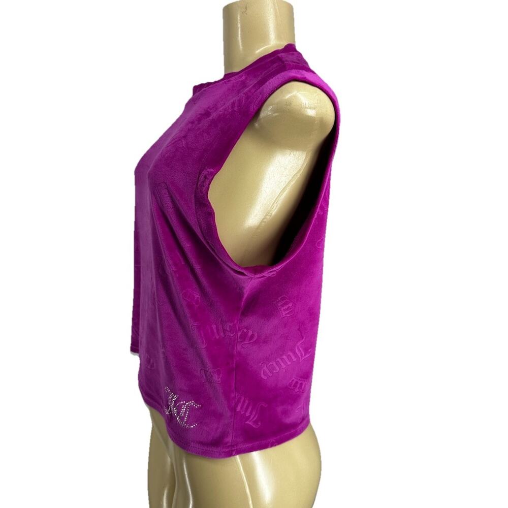 Juicy Couture XL Women velour sleeveless top with rhinestone detail C40 - Picture 2 of 9